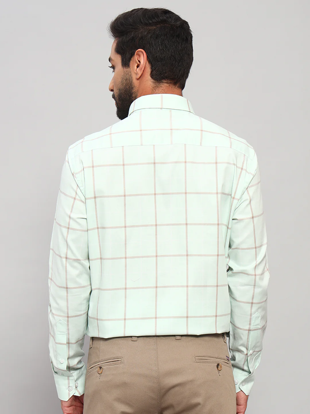 Formal Shirt for Men l Breathable & Soft with Color Fastness Regular Fit Spread Collar Neck Cotton Fabric Checkered Pattern - Image 2
