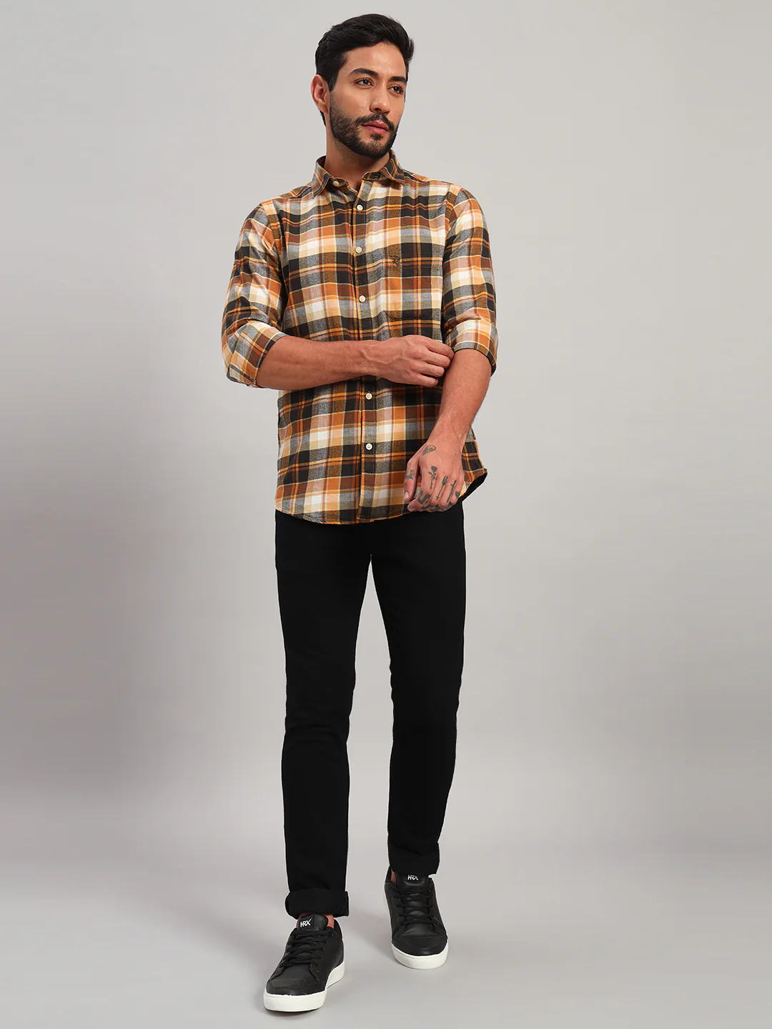 Casual Shirt for Men | Breathable & Soft with Color Fastness Regular Fit Spread Collar Neck Cotton Fabric Checkered Pattern - Image 8