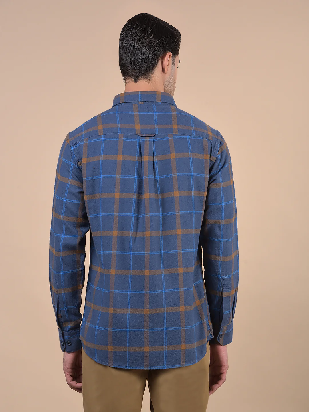 Casual Shirt for Men | Breathable & Soft with Color Fastness Regular Fit Spread Collar Neck Cotton Fabric Checkered Pattern - Image 4