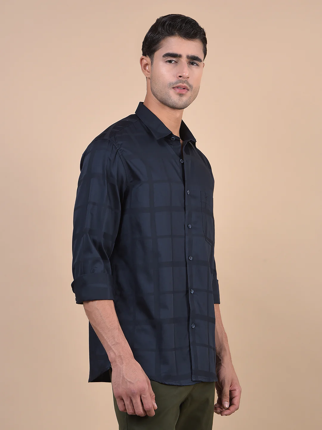 Casual Shirt for Men | Breathable & Soft with Color Fastness Regular Fit Spread Collar Neck Cotton Fabric Checkered Pattern - Image 5