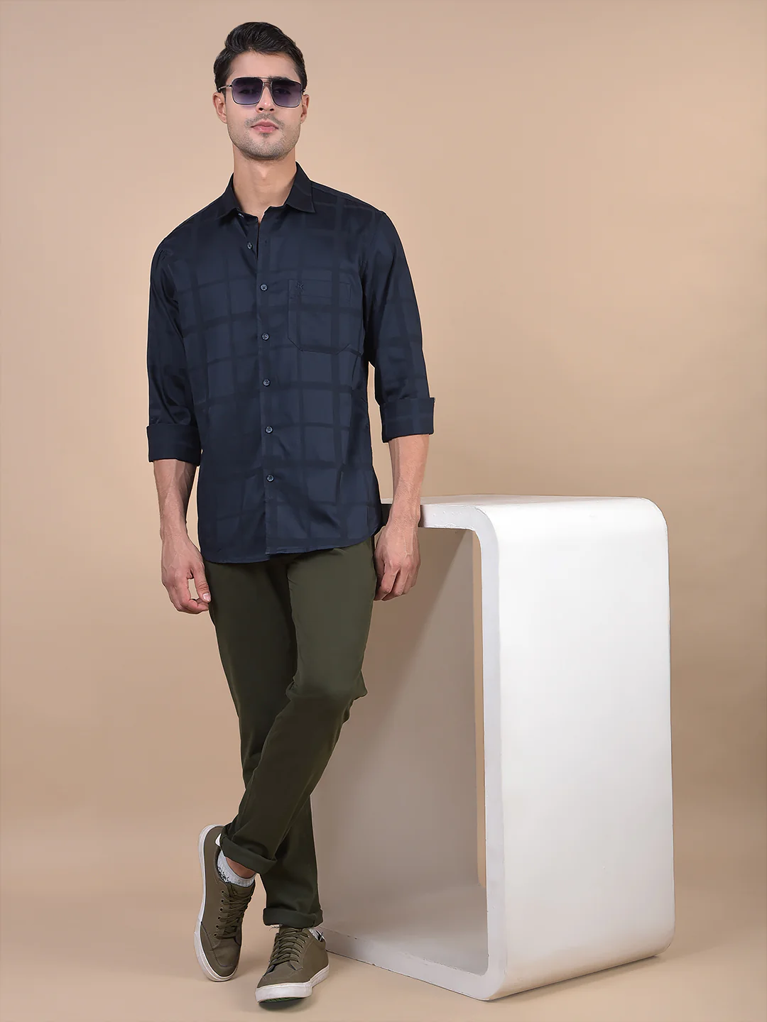 Casual Shirt for Men | Breathable & Soft with Color Fastness Regular Fit Spread Collar Neck Cotton Fabric Checkered Pattern - Image 7
