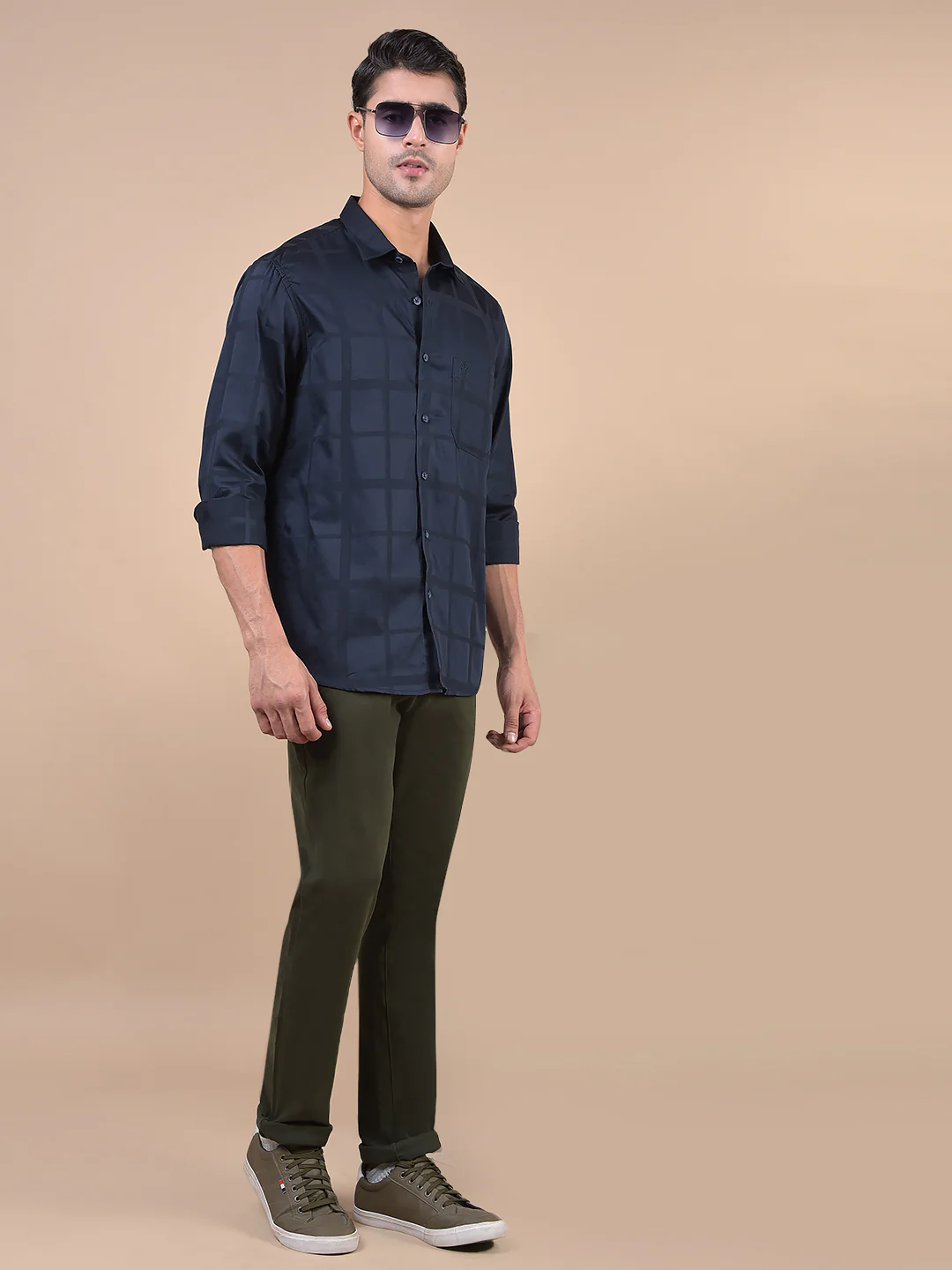 Casual Shirt for Men | Breathable & Soft with Color Fastness Regular Fit Spread Collar Neck Cotton Fabric Checkered Pattern - Image 8