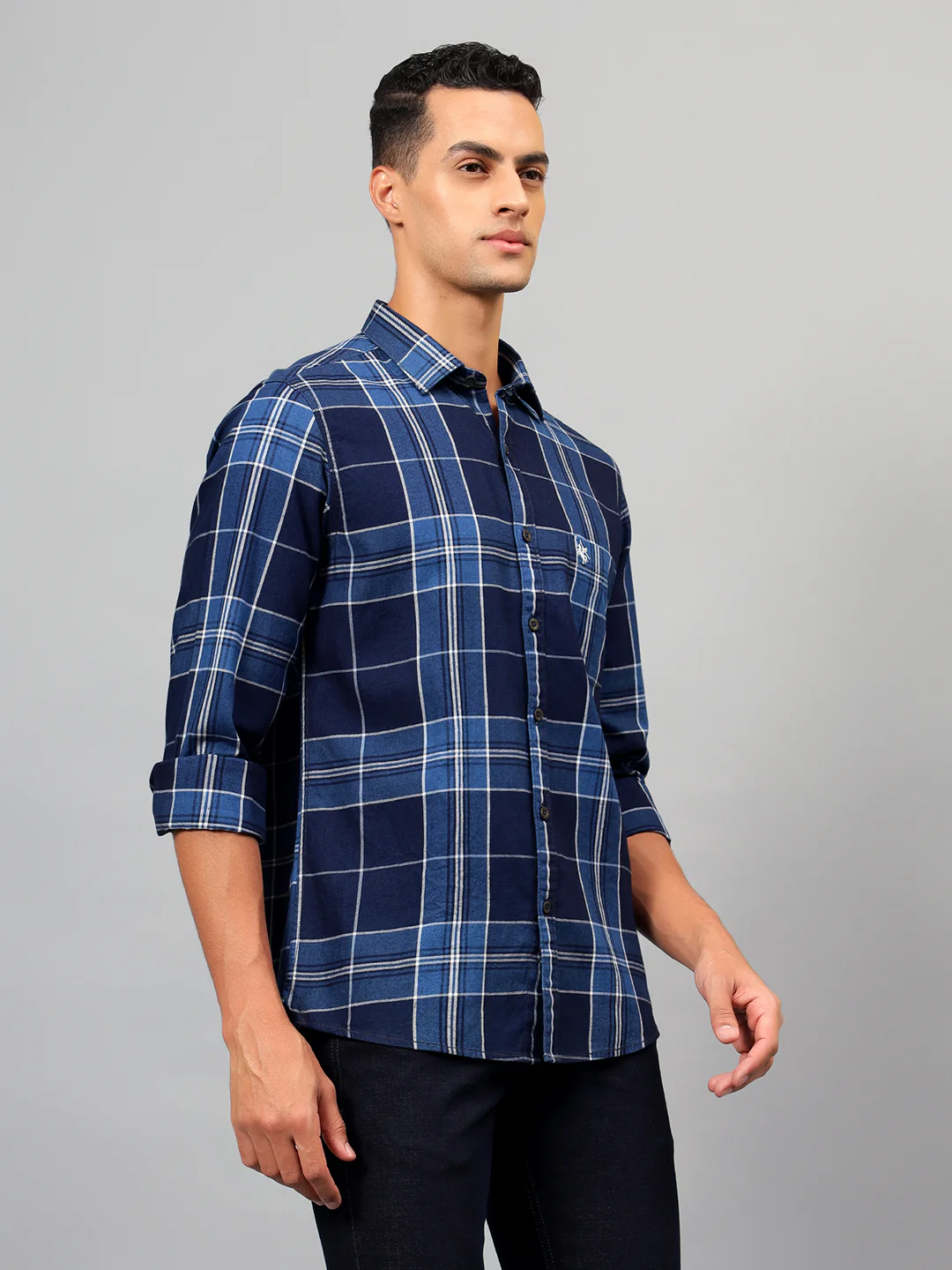 Casual Shirt for Men | Breathable & Soft with Color Fastness Regular Fit Spread Collar Neck Cotton Fabric Checkered Pattern - Image 4