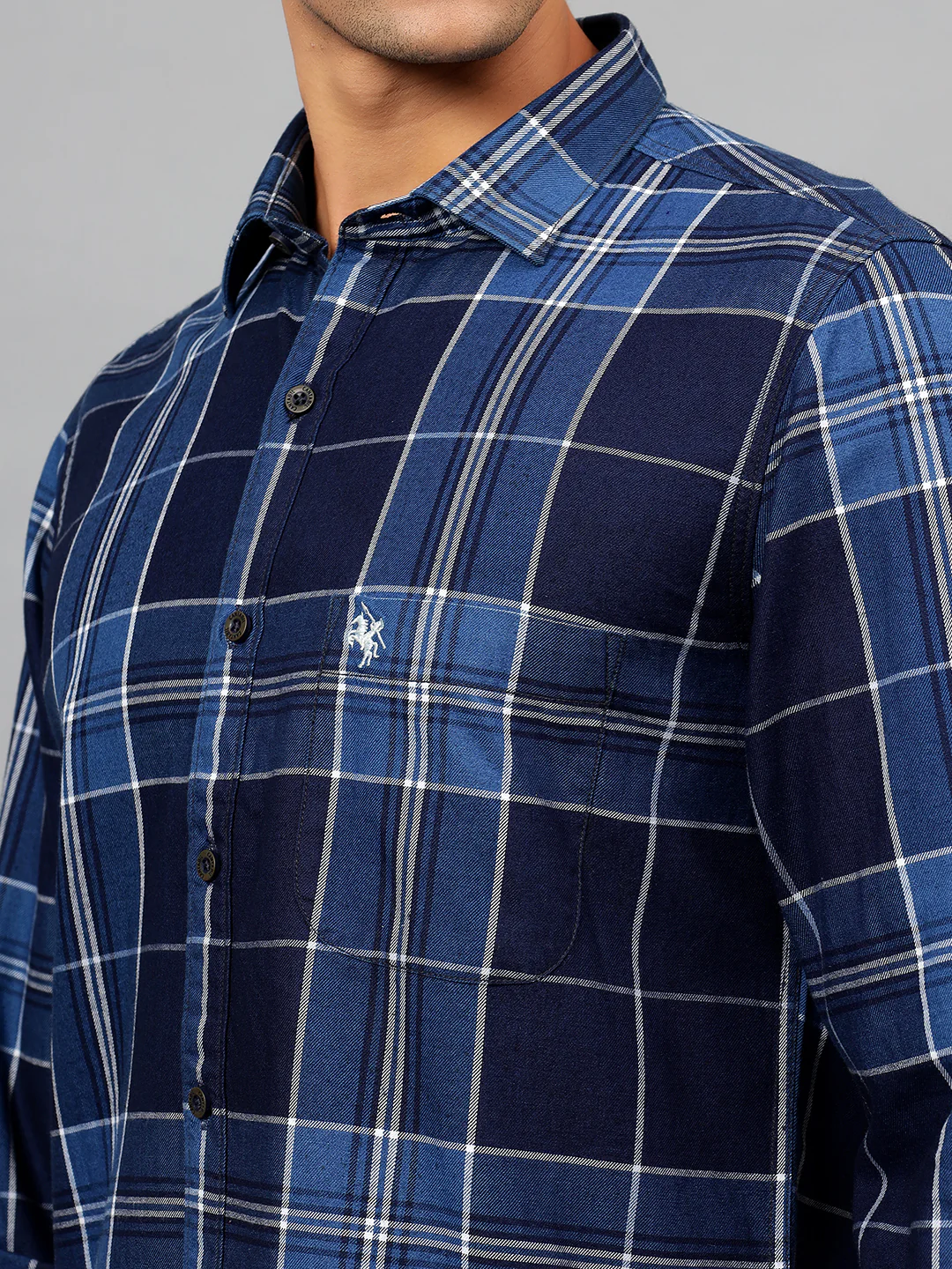 Casual Shirt for Men | Breathable & Soft with Color Fastness Regular Fit Spread Collar Neck Cotton Fabric Checkered Pattern - Image 6