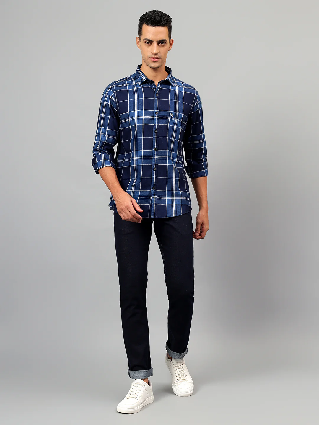 Casual Shirt for Men | Breathable & Soft with Color Fastness Regular Fit Spread Collar Neck Cotton Fabric Checkered Pattern - Image 7