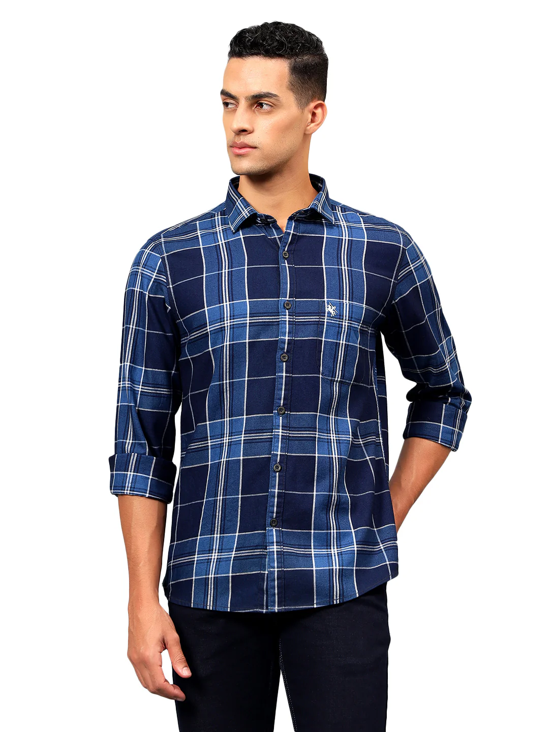 Casual Shirt for Men | Breathable & Soft with Color Fastness Regular Fit Spread Collar Neck Cotton Fabric Checkered Pattern - Image 8