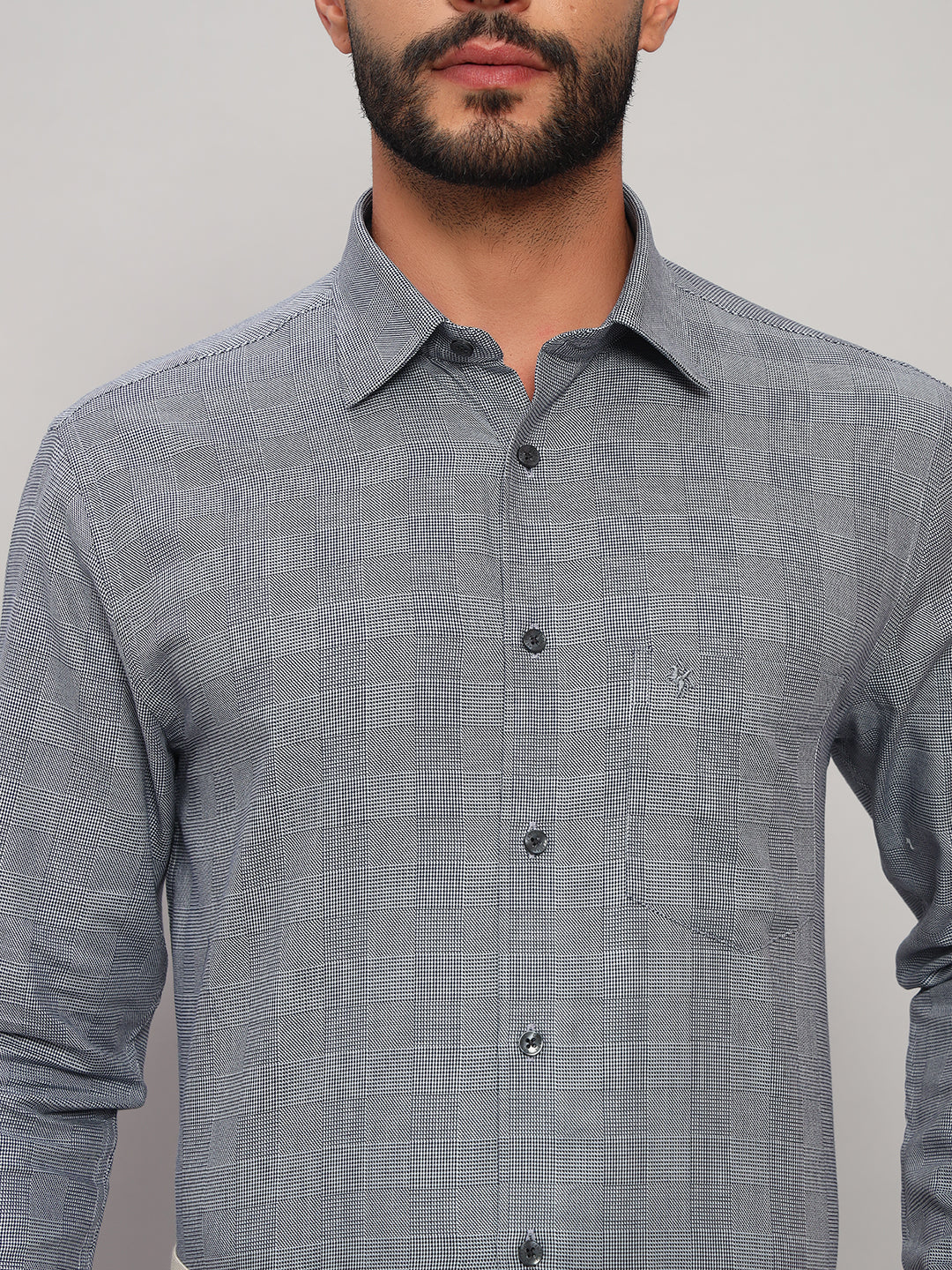 Formal Shirt for Men l Breathable & Soft with Color Fastness Regular Fit Spread Collar Neck Cotton Fabric Checkered Pattern - Image 6