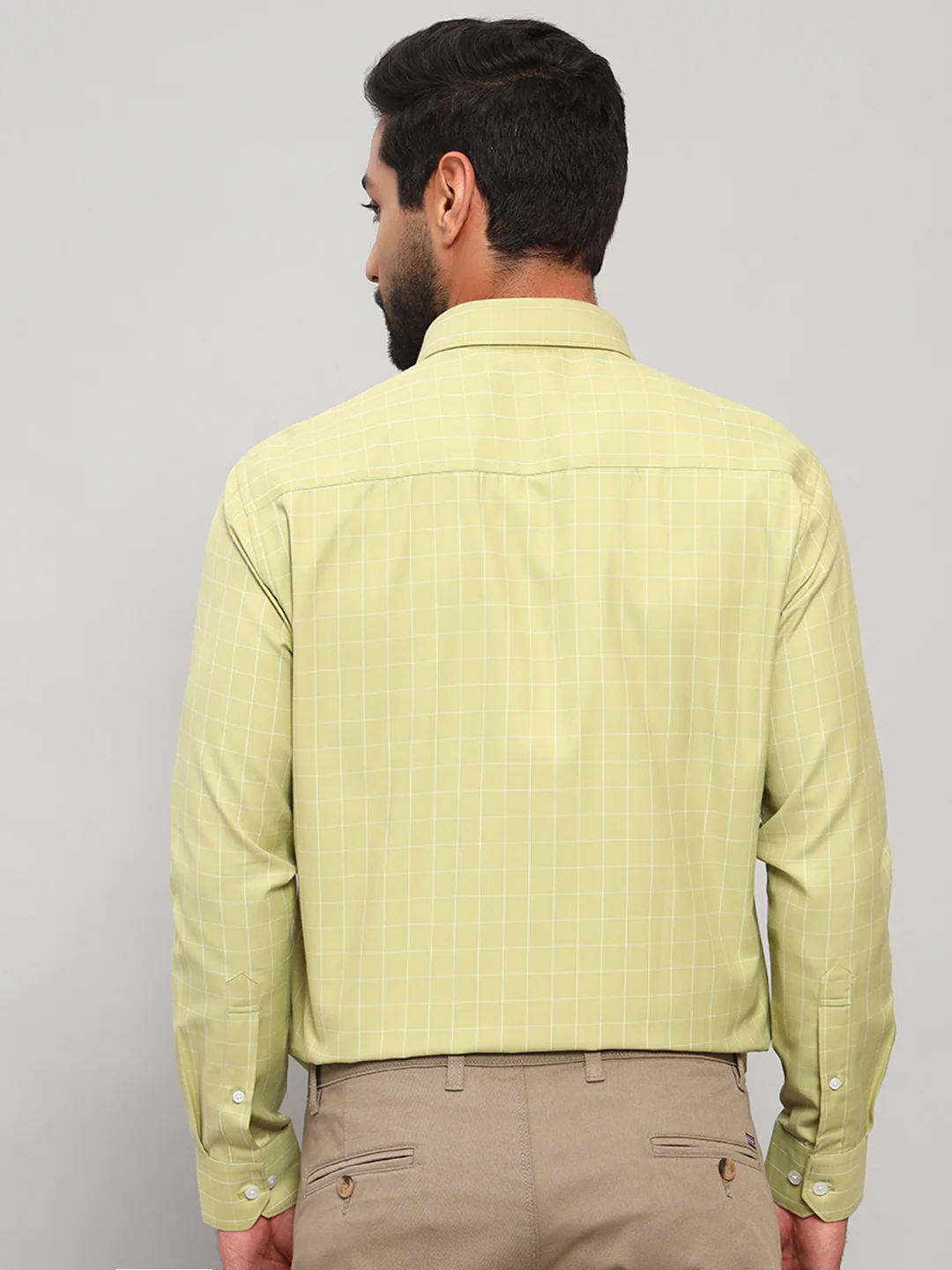 Formal Shirt for Men l Breathable & Soft with Color Fastness Regular Fit Spread Collar Neck Cotton Blend Fabric Checkered Pattern - Image 2