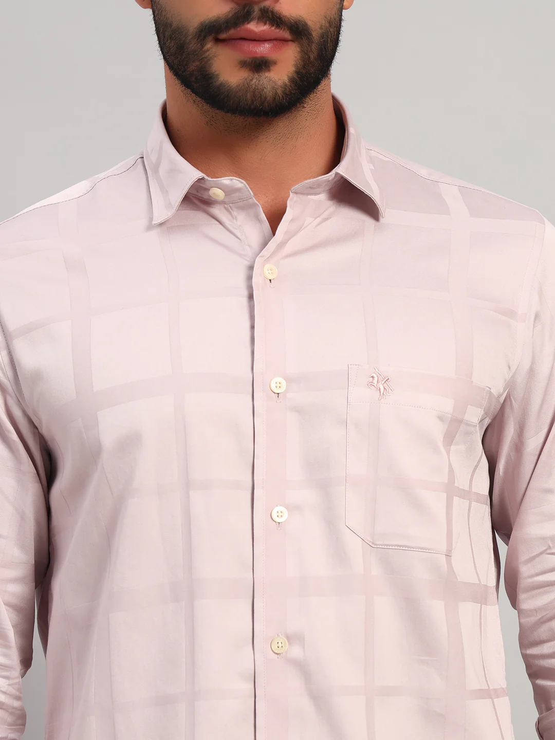 Casual Shirt for Men | Breathable & Soft with Color Fastness Regular Fit Spread Collar Neck Cotton Fabric Checkered Pattern - Image 5
