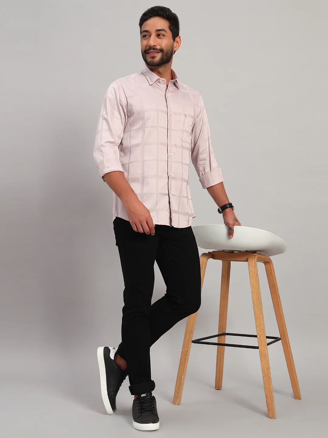 Casual Shirt for Men | Breathable & Soft with Color Fastness Regular Fit Spread Collar Neck Cotton Fabric Checkered Pattern - Image 7