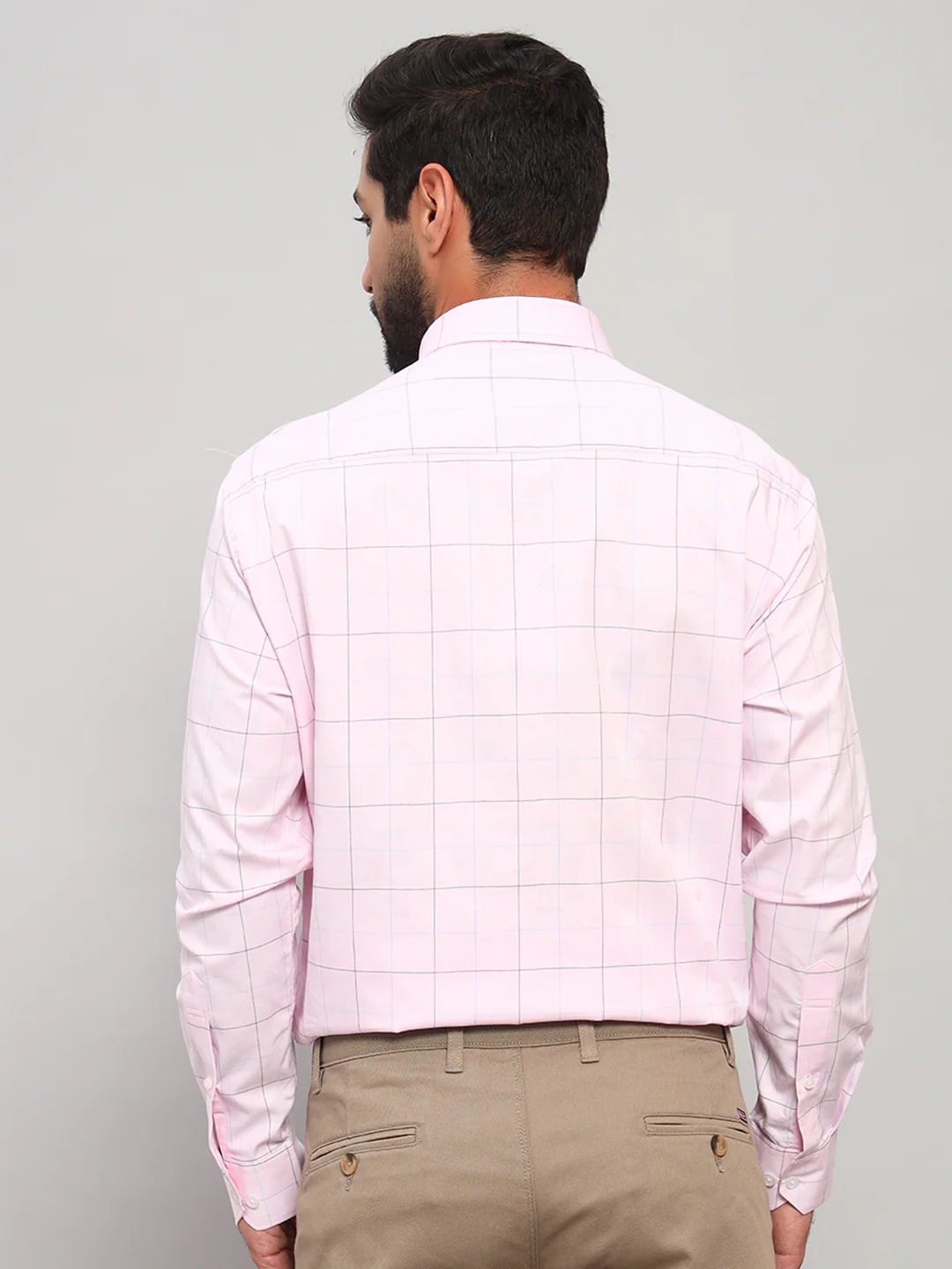 Formal Shirt for Men l Breathable & Soft with Color Fastness Regular Fit Spread Collar Neck Cotton Fabric Checkered Pattern - Image 2