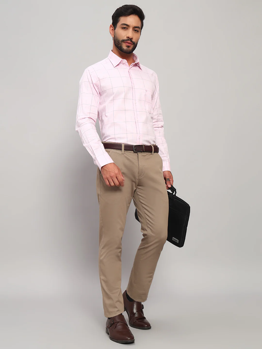 Formal Shirt for Men l Breathable & Soft with Color Fastness Regular Fit Spread Collar Neck Cotton Fabric Checkered Pattern - Image 7