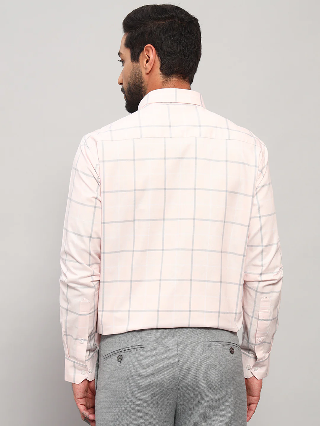 Formal Shirt for Men l Breathable & Soft with Color Fastness Regular Fit Spread Collar Neck Cotton Fabric Checkered Pattern - Image 2
