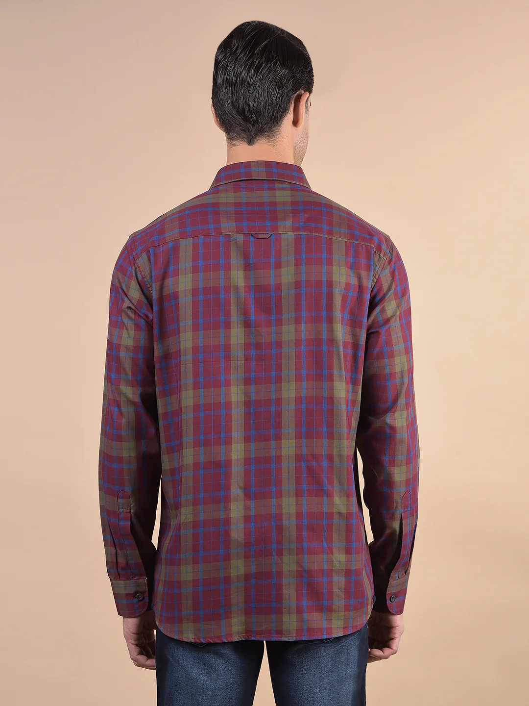 Casual Shirt for Men | Breathable & Soft with Color Fastness Regular Fit Spread Collar Neck Cotton Fabric Checkered Pattern - Image 2