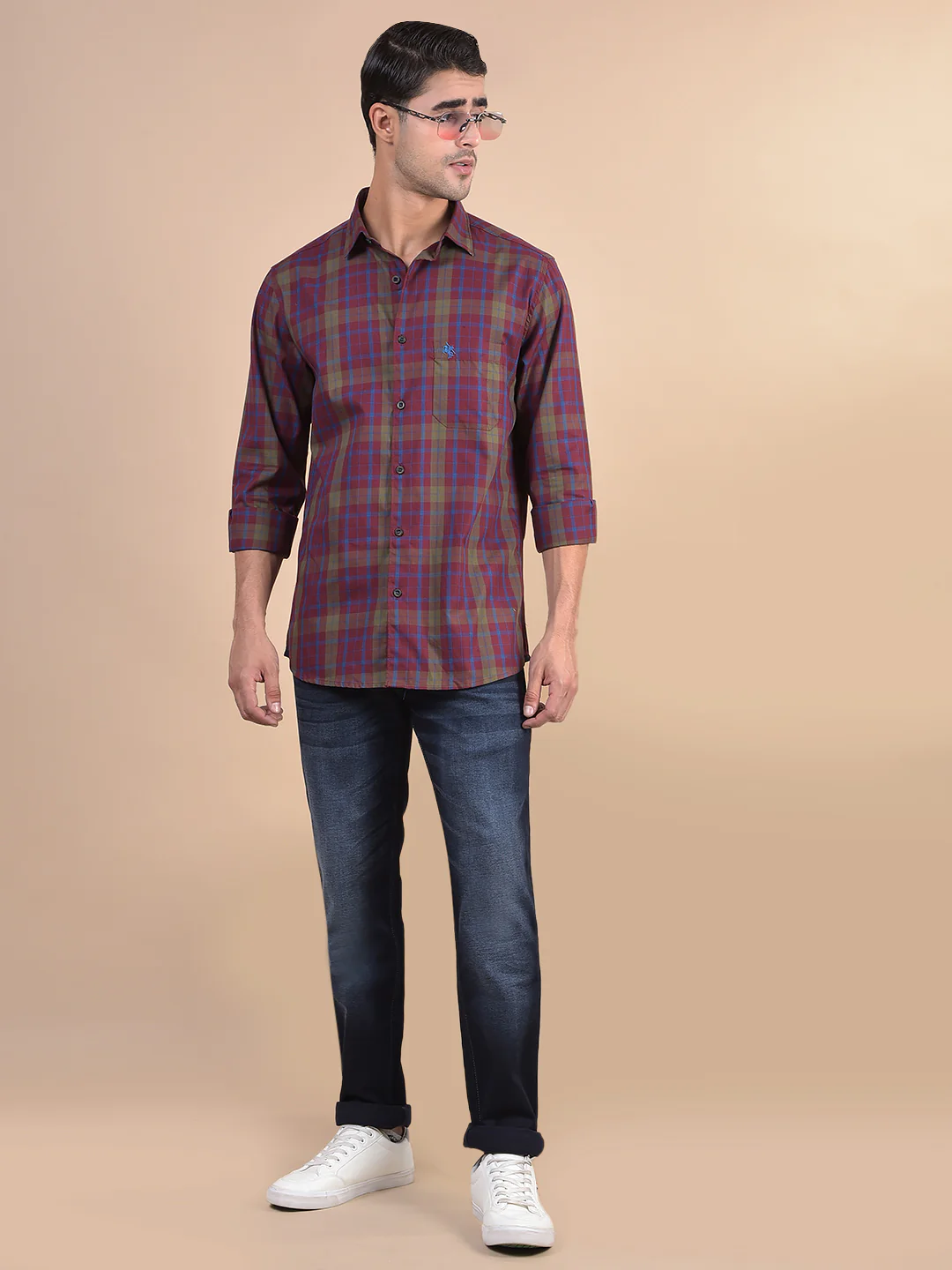Casual Shirt for Men | Breathable & Soft with Color Fastness Regular Fit Spread Collar Neck Cotton Fabric Checkered Pattern - Image 7