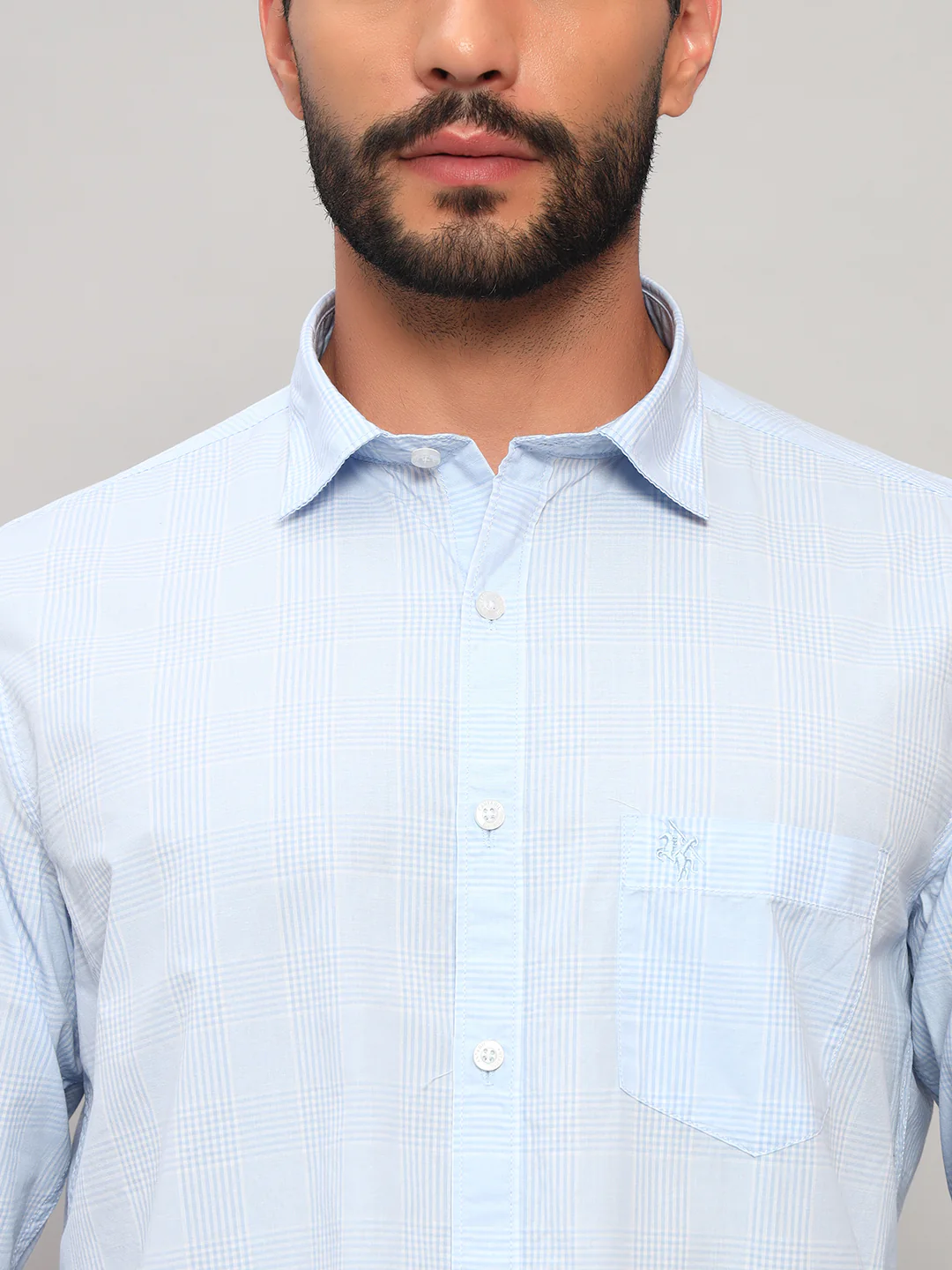 Casual Shirt for Men | Breathable & Soft with Color Fastness Regular Fit Spread Collar Neck Cotton Fabric Checkered Pattern - Image 6