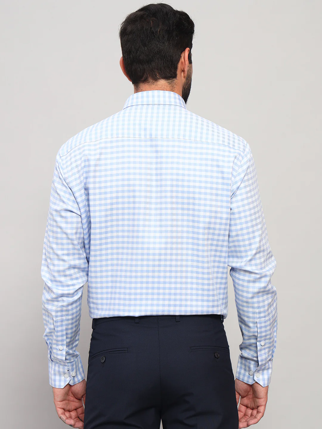 Formal Shirt for Men l Breathable & Soft with Color Fastness Regular Fit Spread Collar Neck Cotton Fabric Checkered Pattern - Image 3