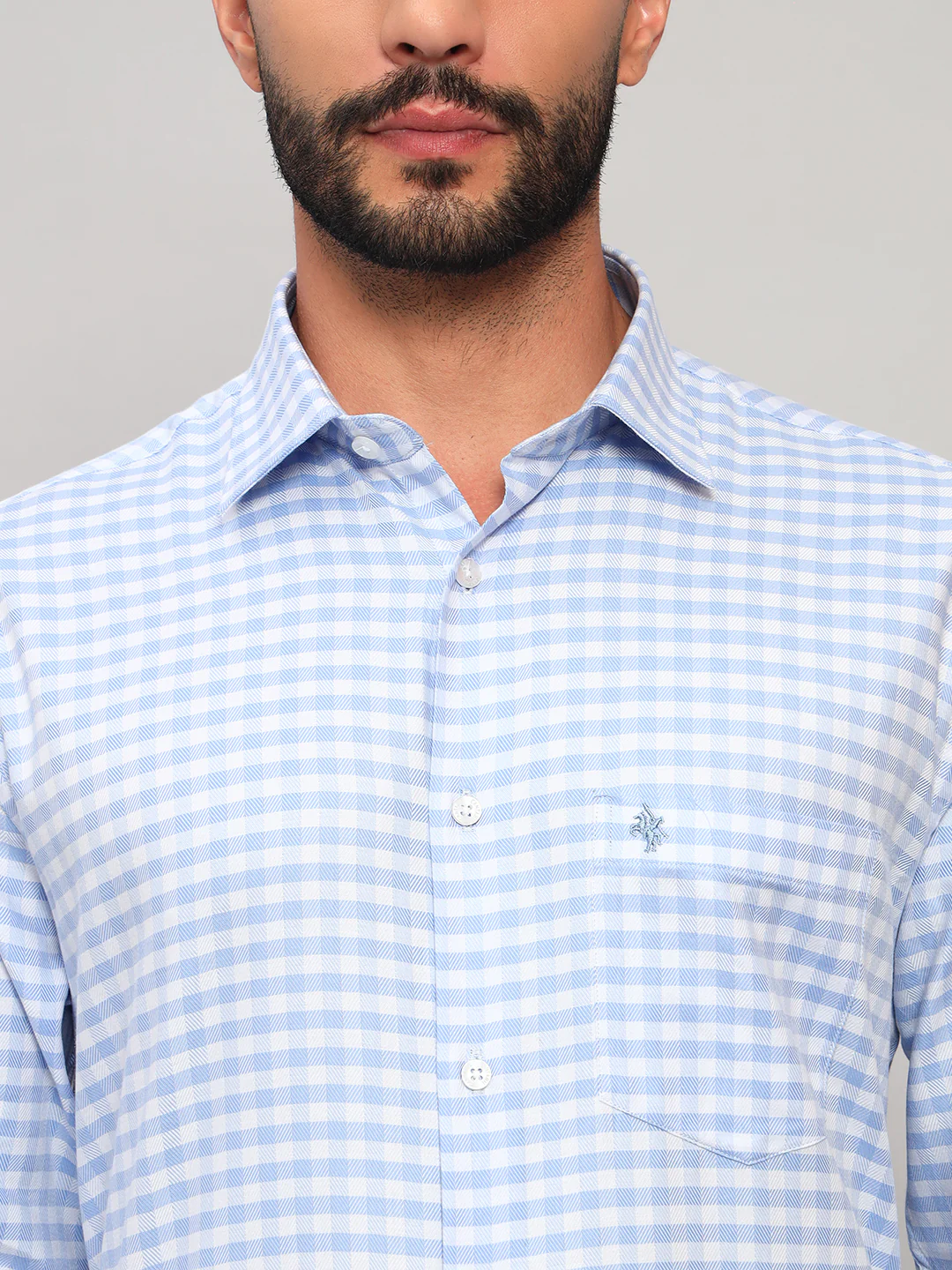 Formal Shirt for Men l Breathable & Soft with Color Fastness Regular Fit Spread Collar Neck Cotton Fabric Checkered Pattern - Image 7
