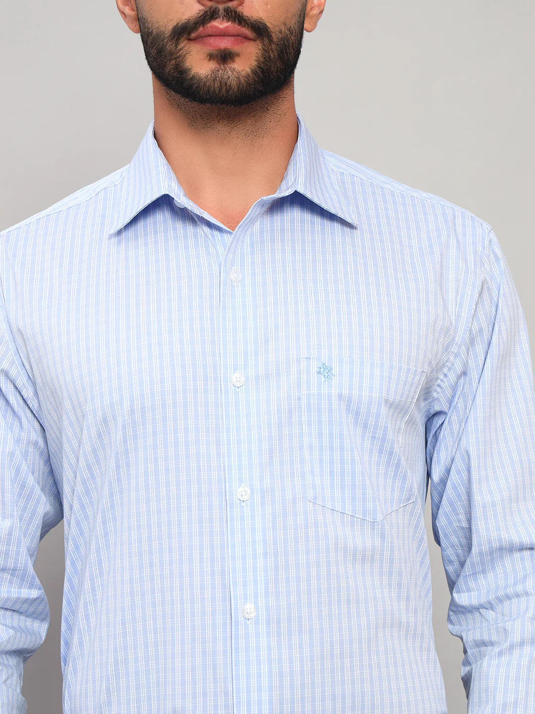 Formal Shirt for Men l Breathable & Soft with Color Fastness Regular Fit Spread Collar Neck Cotton Blend Fabric Checkered Pattern - Image 6