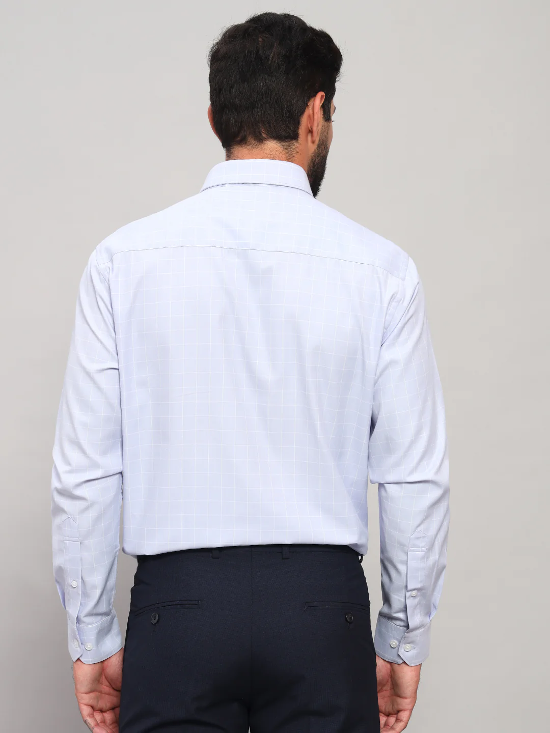 Formal Shirt for Men l Breathable & Soft with Color Fastness Regular Fit Spread Collar Neck Cotton Blend Fabric Checkered Pattern - Image 2