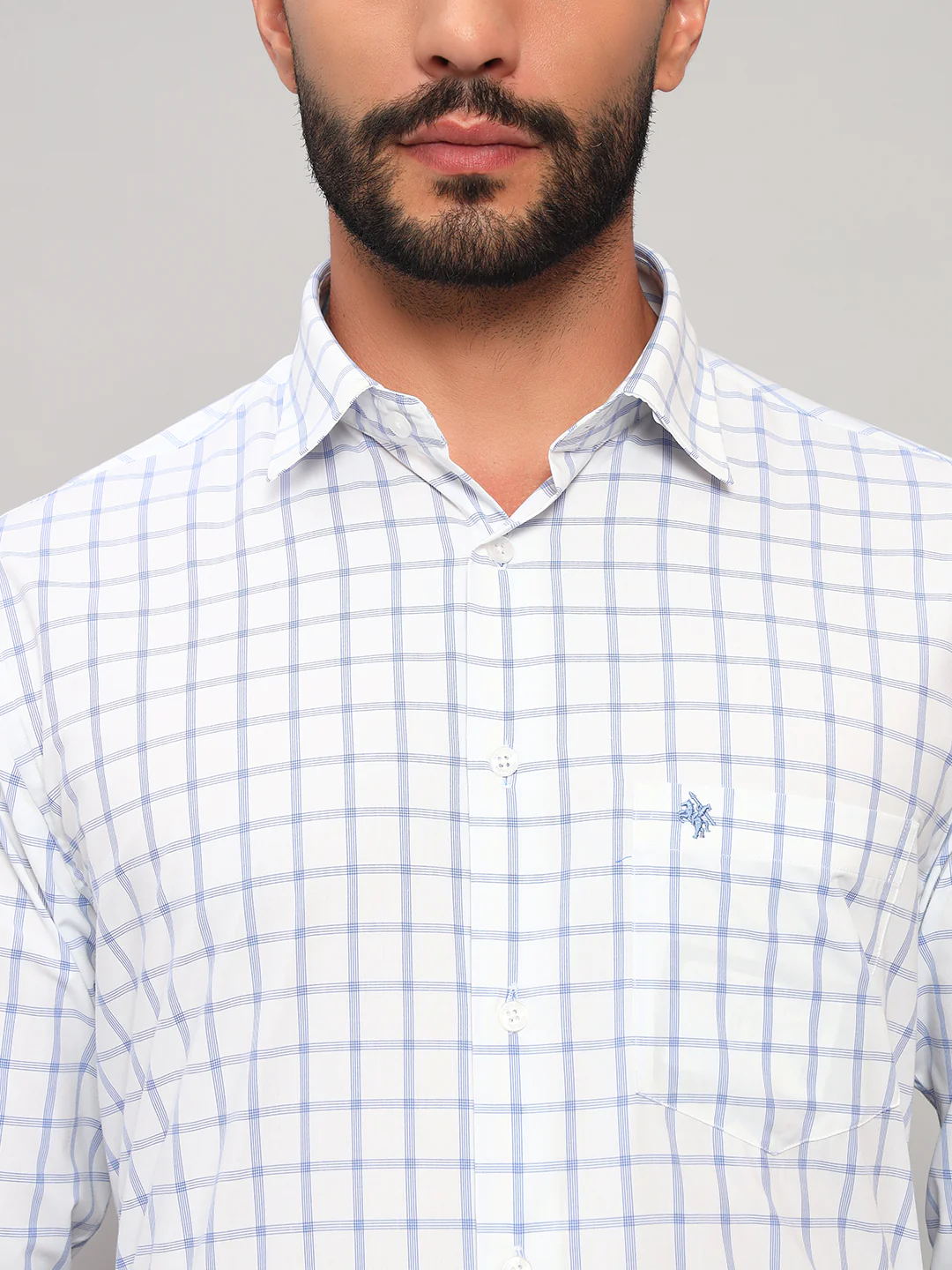 Formal Shirt for Men l Breathable & Soft with Color Fastness Regular Fit Spread Collar Neck Poly Cotton Fabric Checkered Pattern - Image 7