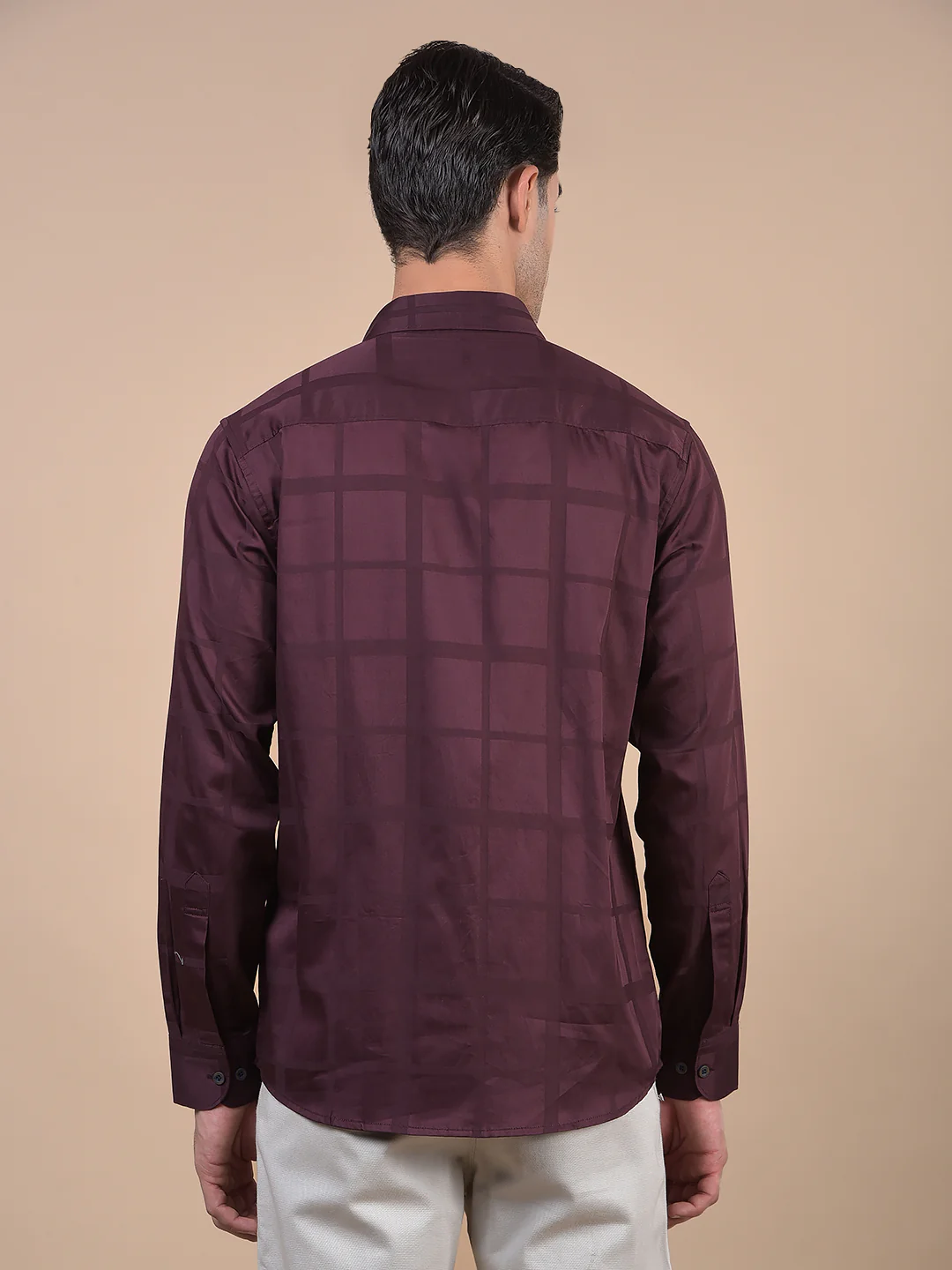 Casual Shirt for Men | Breathable & Soft with Color Fastness Regular Fit Spread Collar Neck Cotton Fabric Checkered Pattern - Image 2