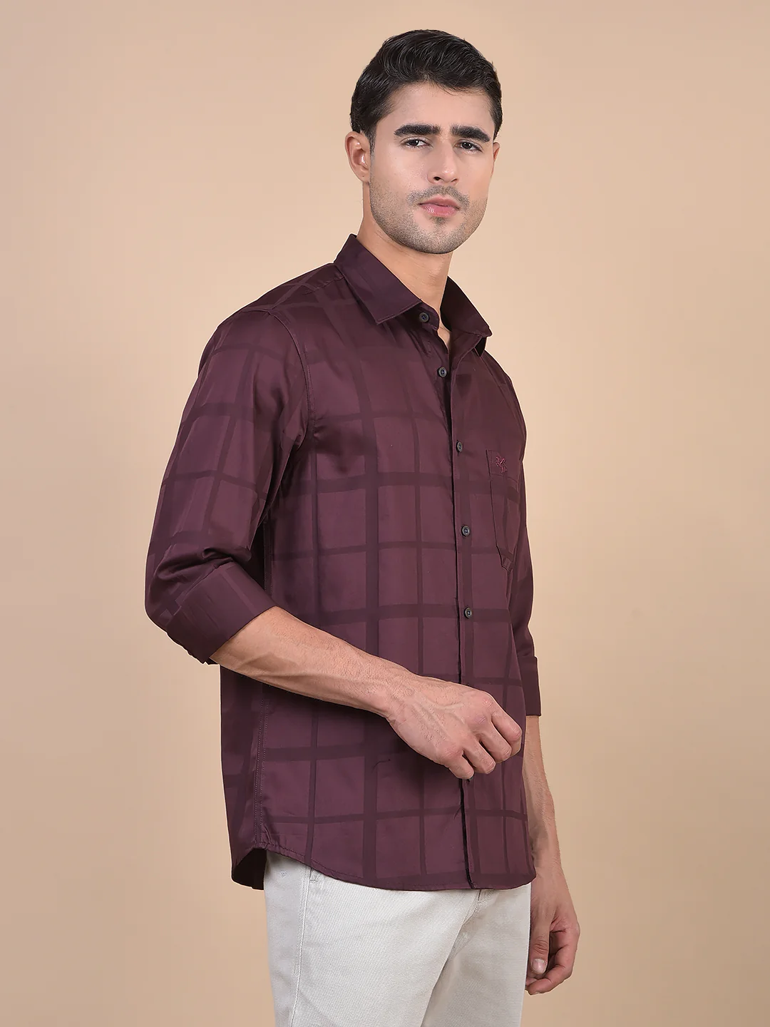 Casual Shirt for Men | Breathable & Soft with Color Fastness Regular Fit Spread Collar Neck Cotton Fabric Checkered Pattern - Image 5