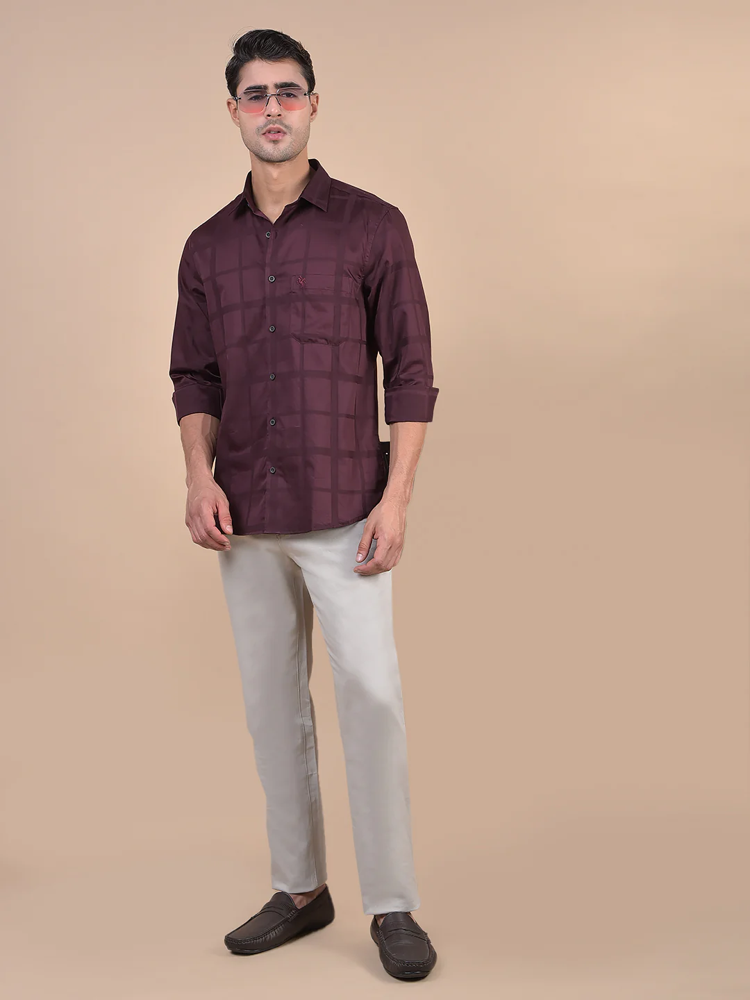 Casual Shirt for Men | Breathable & Soft with Color Fastness Regular Fit Spread Collar Neck Cotton Fabric Checkered Pattern - Image 7