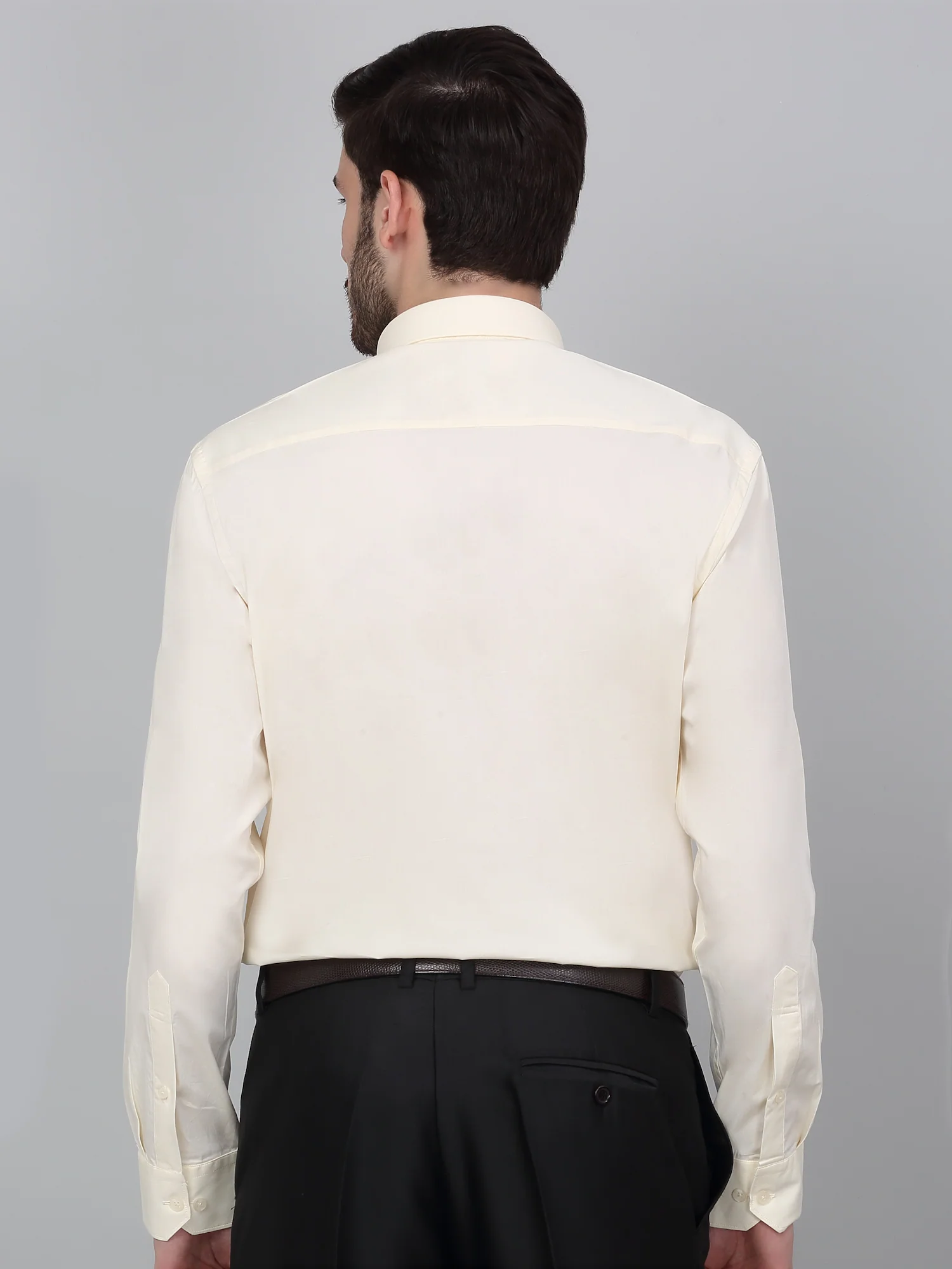 Formal Shirt for Men l Breathable & Soft with Color Fastness Regular Fit Spread Collar Neck Cotton Blend Fabric Solid Pattern - Image 2