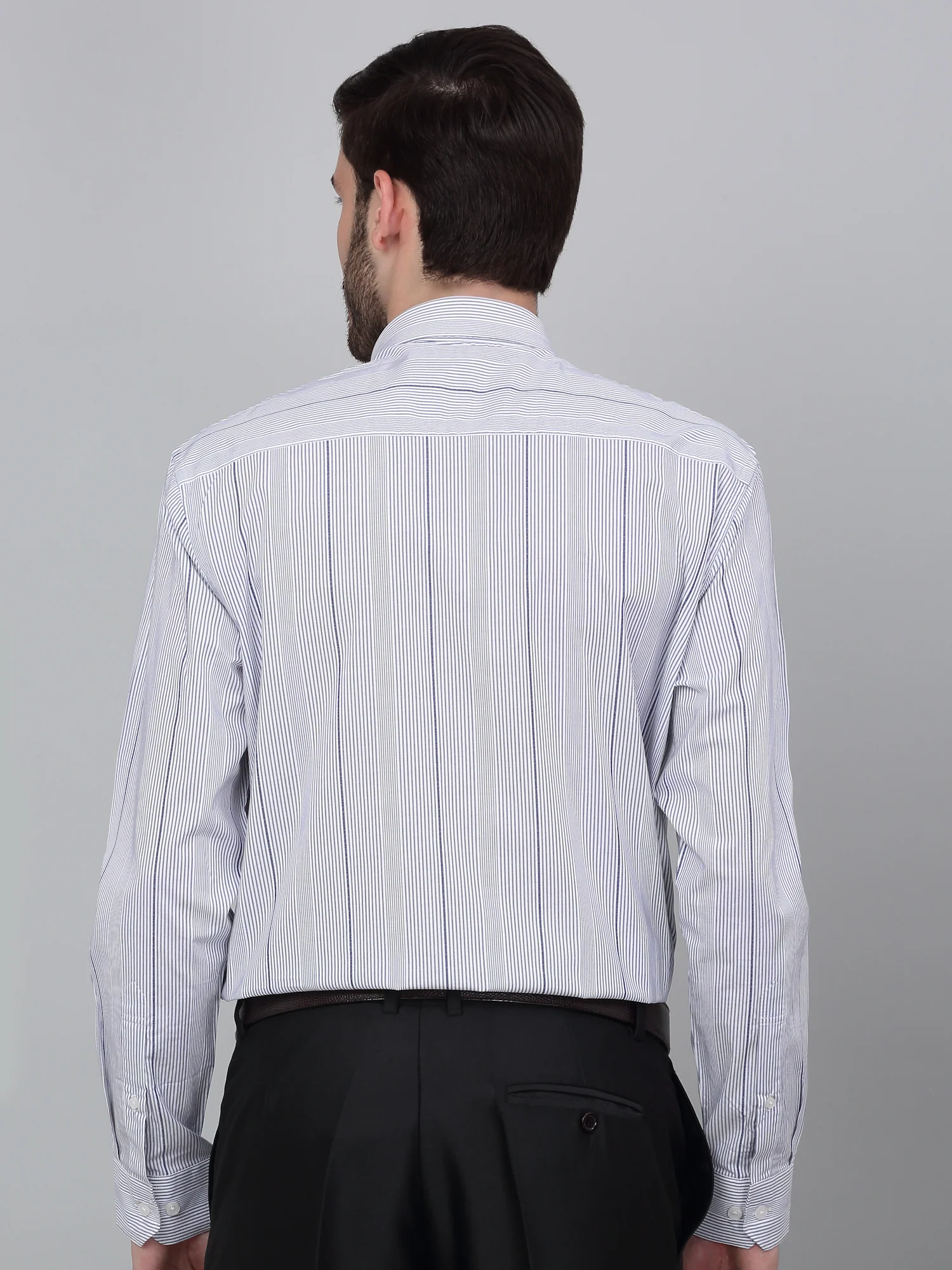 Formal Shirt for Men l Breathable & Soft with Color Fastness Regular Fit Spread Collar Neck Cotton Fabric Striped Pattern - Image 2
