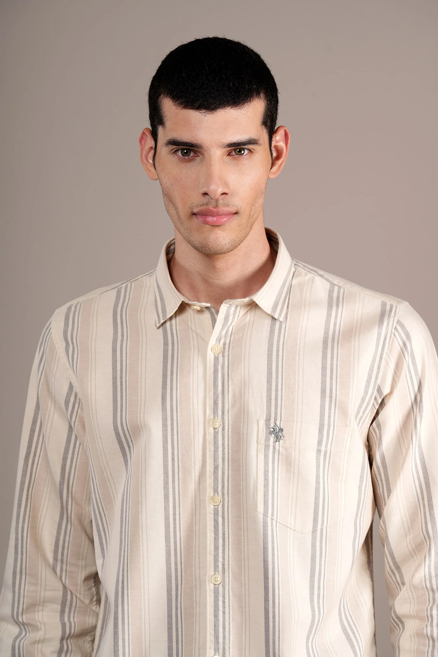 Casual Shirt for Men | Breathable & Soft with Color Fastness Regular Fit Spread Collar Neck Cotton Fabric Striped Pattern - Image 4