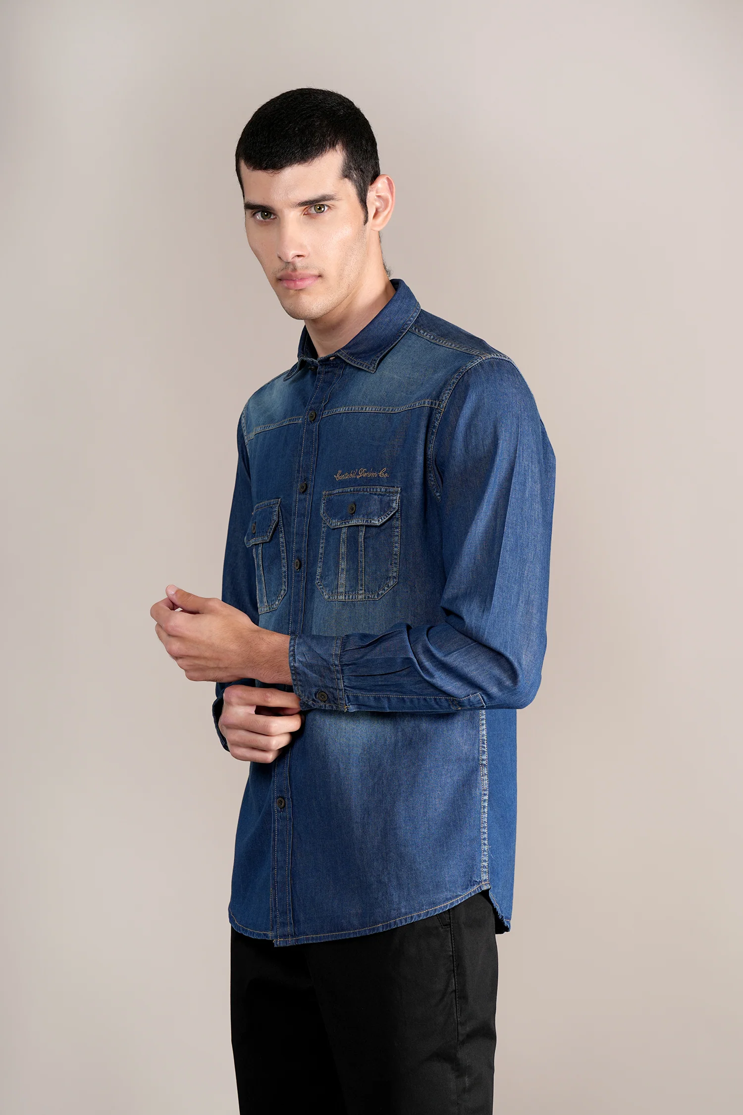 Casual Shirt for Men | Breathable & Soft with Color Fastness Regular Fit Spread Collar Neck Cotton Fabric Solid Pattern - Image 4