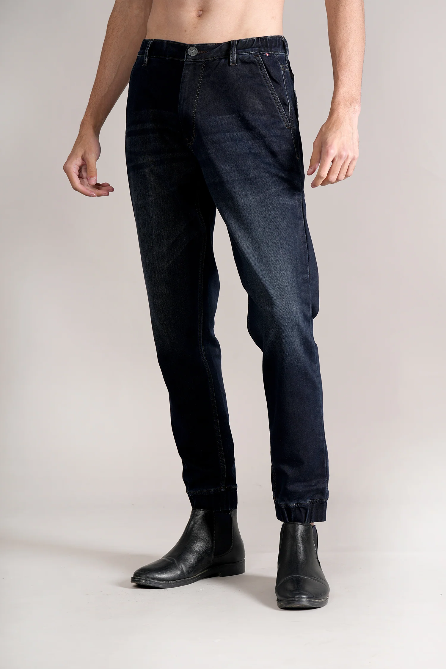 Men's Dark Blue Solid Jogger - Image 5