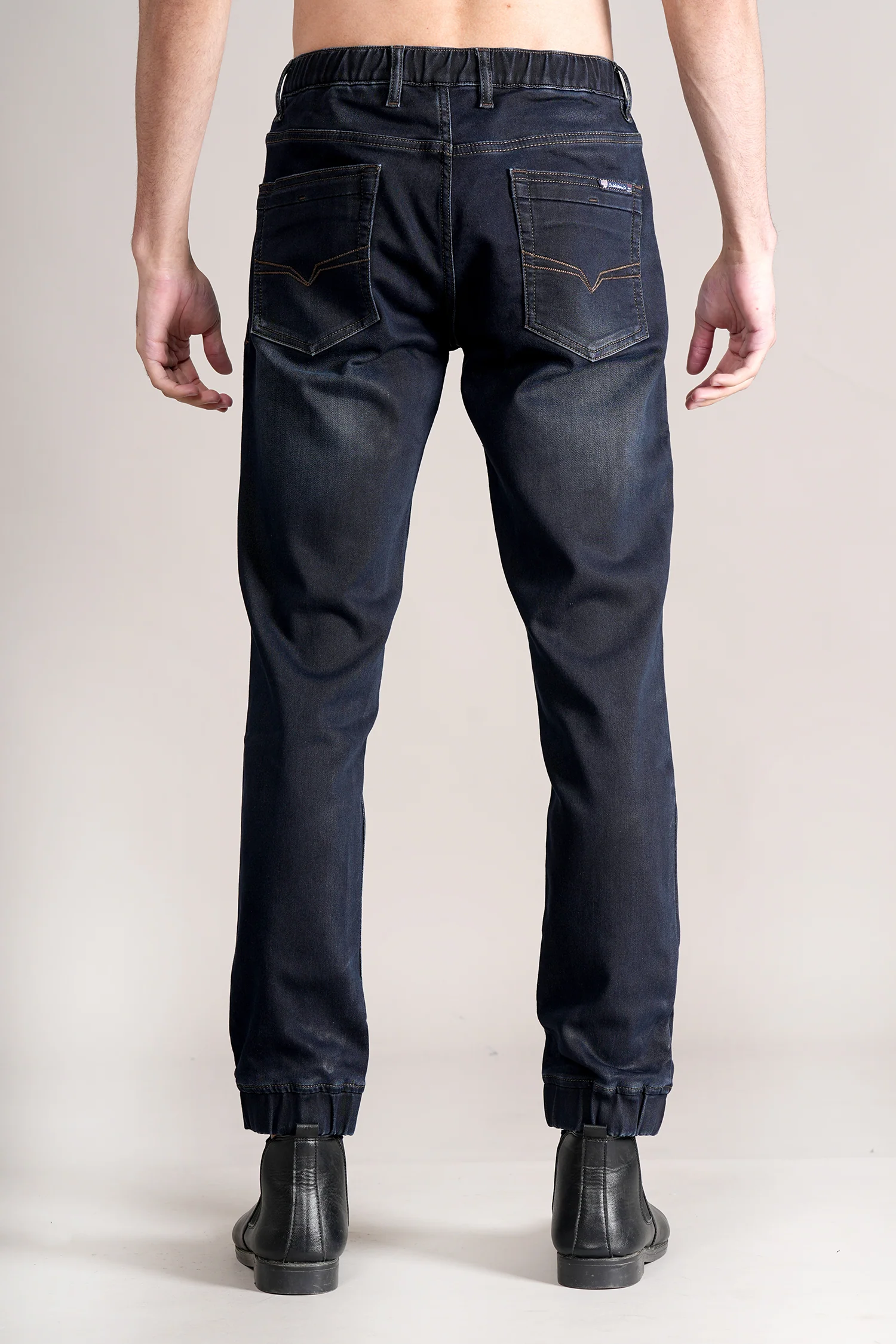 Men's Dark Blue Solid Jogger - Image 6