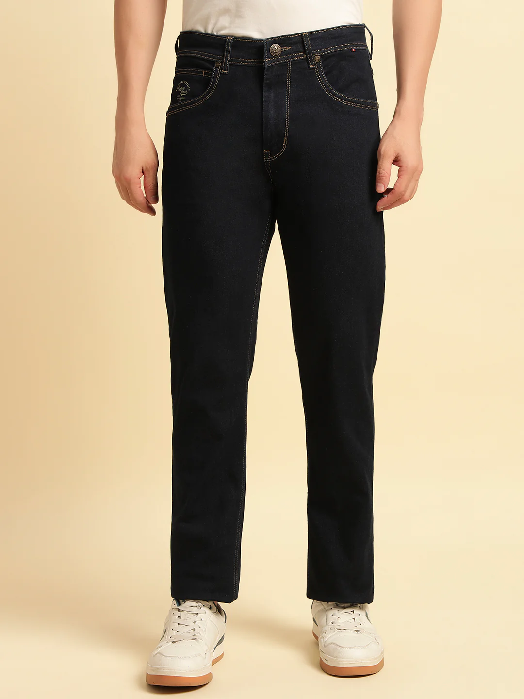 Denim Jeans for Men | Breathable & Soft with Color Fastness Straight Fit Cotton Fabric Solid Pattern Button Closure - Image 7
