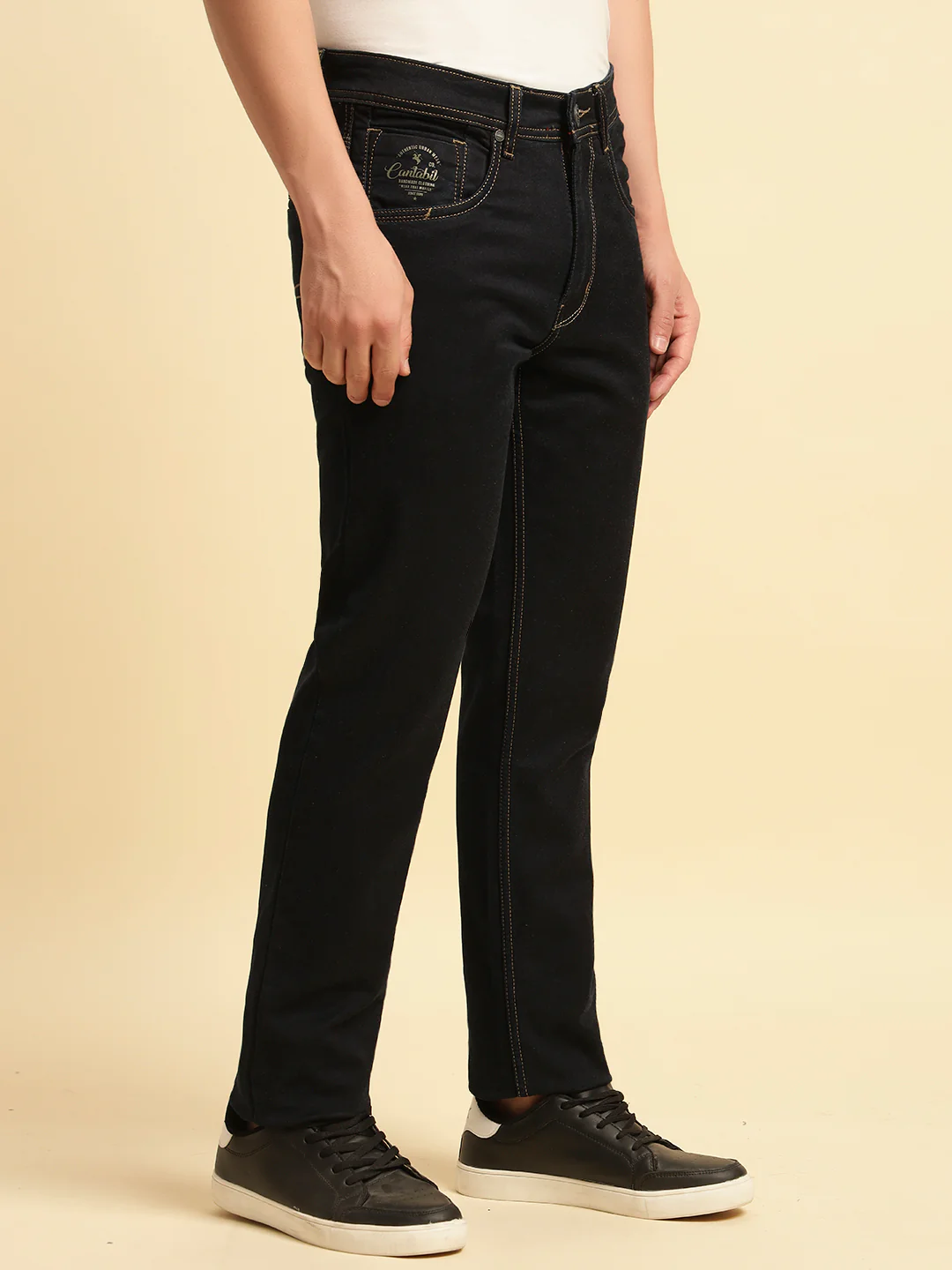 Denim Jeans for Men | Breathable & Soft with Color Fastness Slim Fit Cotton Fabric Solid Pattern Button Closure - Image 4