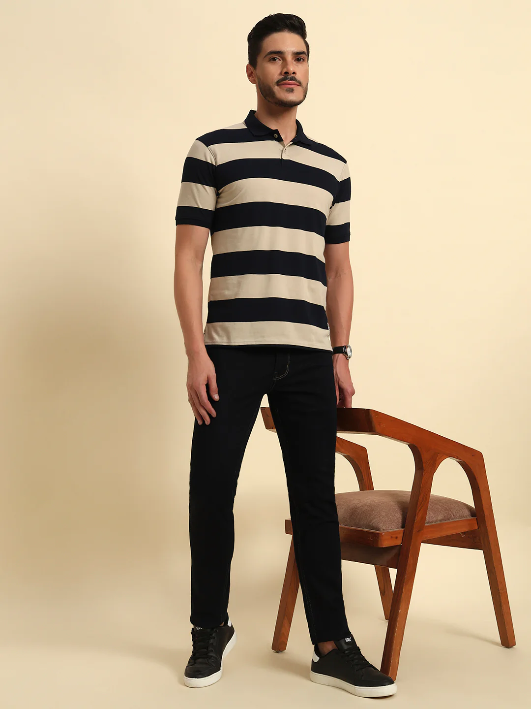 Denim Jeans for Men l Breathable & Soft with Color Fastness Slim Fit Cotton Fabric Solid Pattern Button Closure - Image 2