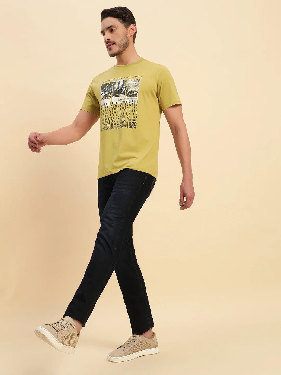 Denim Jeans for Men l Breathable & Soft with Color Fastness Slim Fit Cotton Fabric Solid Pattern Button Closure - Image 2