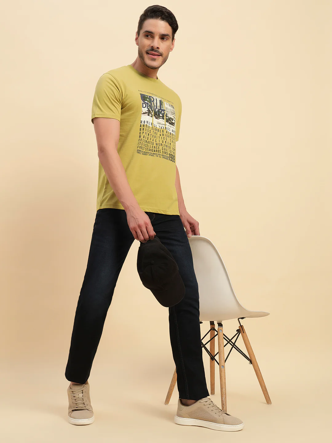 Denim Jeans for Men l Breathable & Soft with Color Fastness Slim Fit Cotton Fabric Solid Pattern Button Closure - Image 3