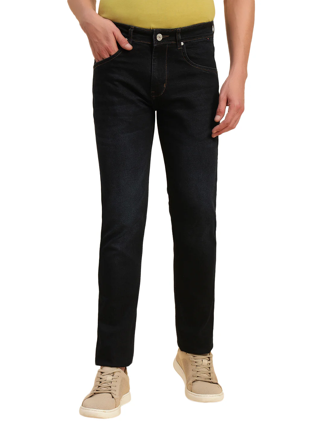 Denim Jeans for Men l Breathable & Soft with Color Fastness Slim Fit Cotton Fabric Solid Pattern Button Closure - Image 4