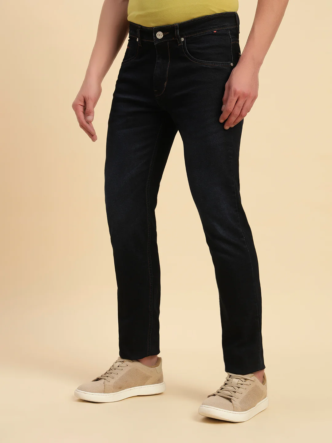 Denim Jeans for Men l Breathable & Soft with Color Fastness Slim Fit Cotton Fabric Solid Pattern Button Closure - Image 6