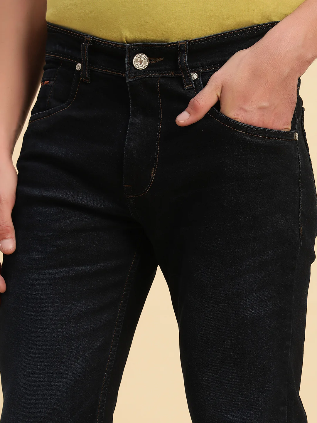 Denim Jeans for Men l Breathable & Soft with Color Fastness Slim Fit Cotton Fabric Solid Pattern Button Closure - Image 8