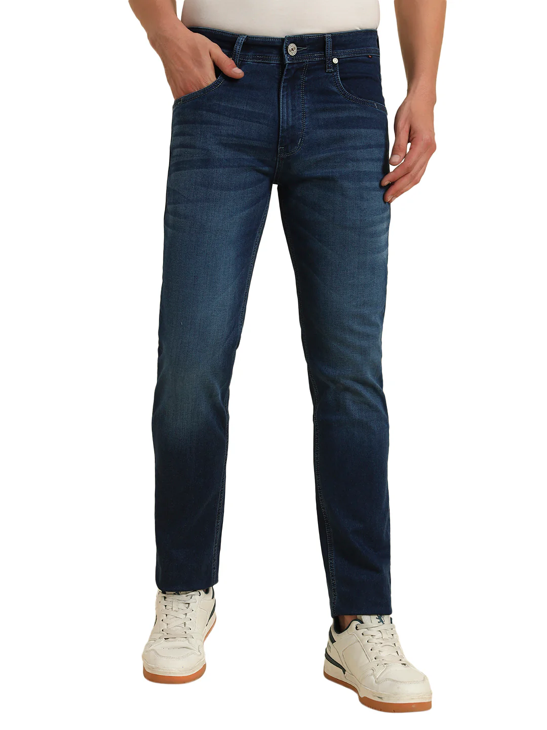 Denim Jeans for Men l Breathable & Soft with Color Fastness Slim Fit Cotton Fabric Solid Pattern Button Closure - Image 3