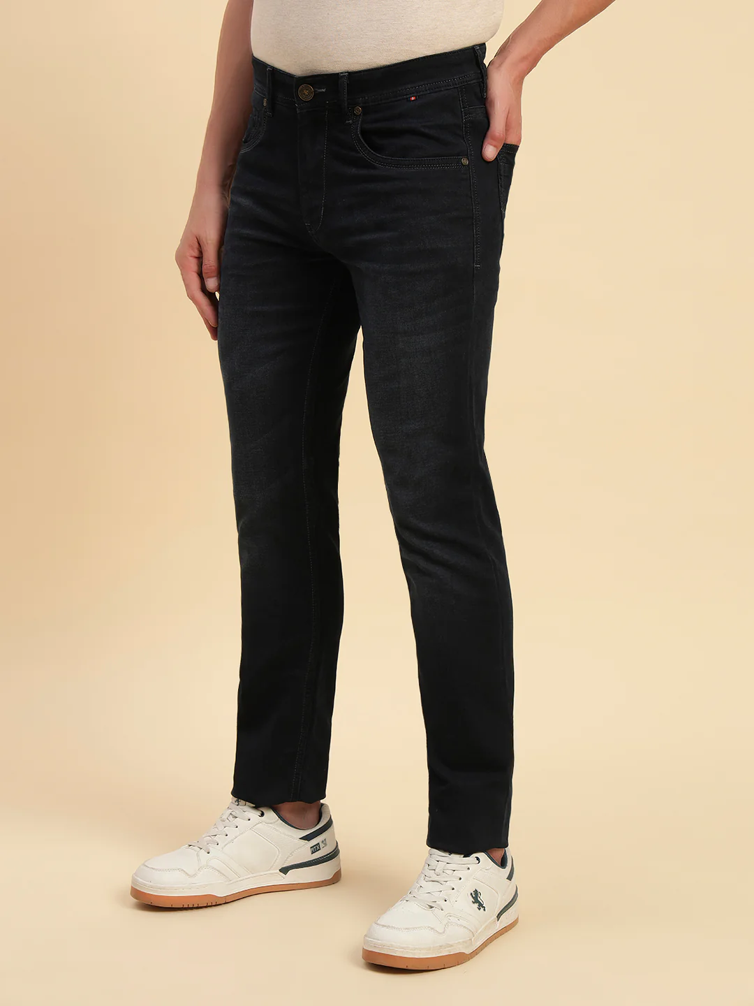 Denim Jeans for Men l Breathable & Soft with Color Fastness Slim Fit Cotton Fabric Solid Pattern Button Closure - Image 6