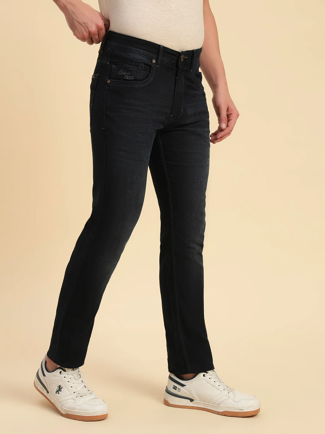 Denim Jeans for Men l Breathable & Soft with Color Fastness Slim Fit Cotton Fabric Solid Pattern Button Closure - Image 7