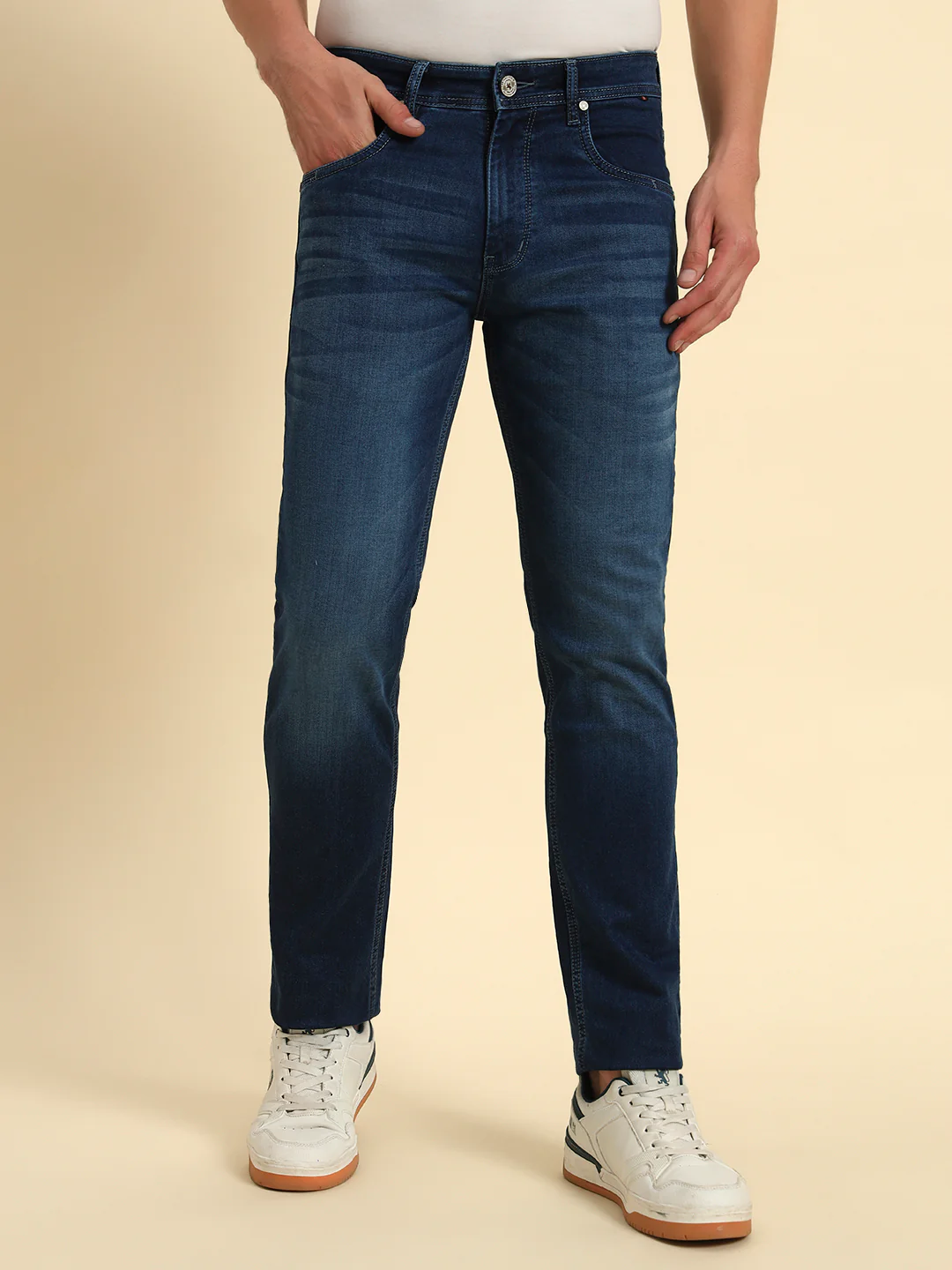 Denim Jeans for Men l Breathable & Soft with Color Fastness Slim Fit Cotton Fabric Solid Pattern Button Closure - Image 4