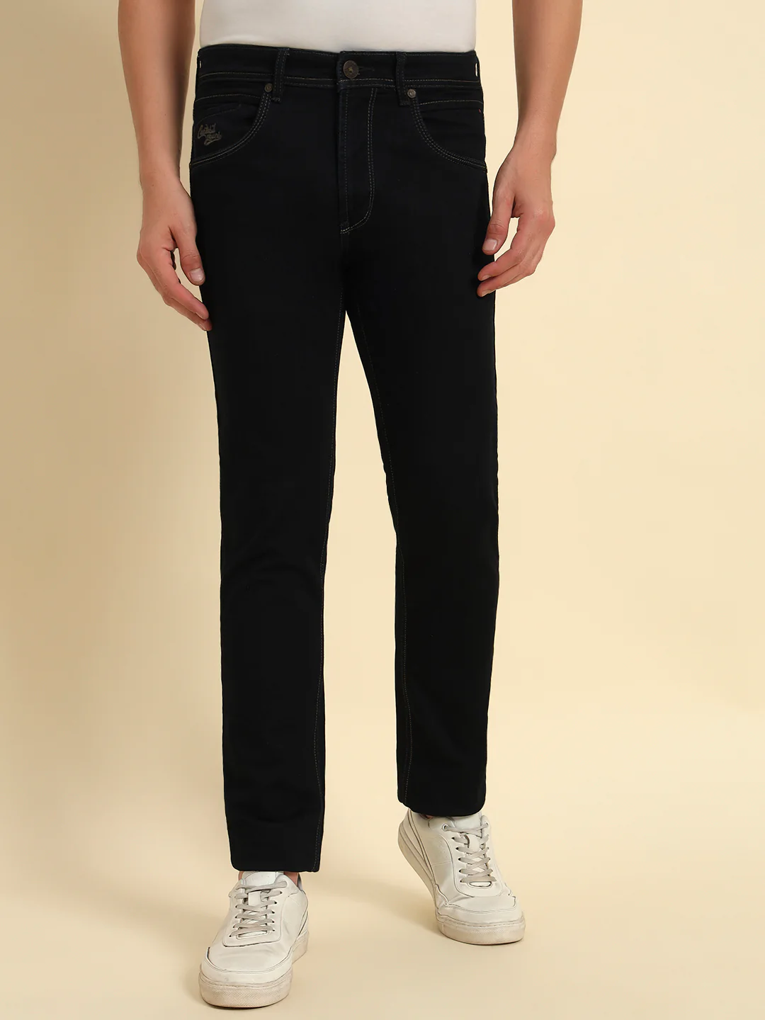 Denim Jeans for Men l Breathable & Soft with Color Fastness Slim Fit Cotton Fabric Solid Pattern Button Closure - Image 5
