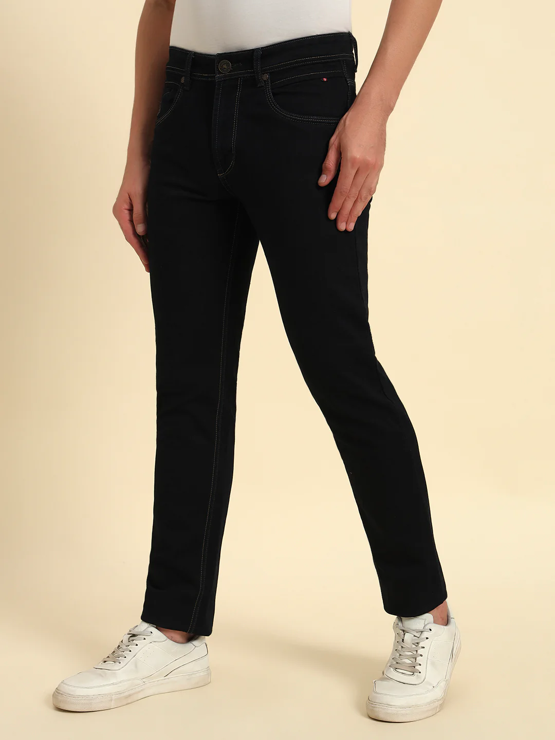 Denim Jeans for Men l Breathable & Soft with Color Fastness Slim Fit Cotton Fabric Solid Pattern Button Closure - Image 6
