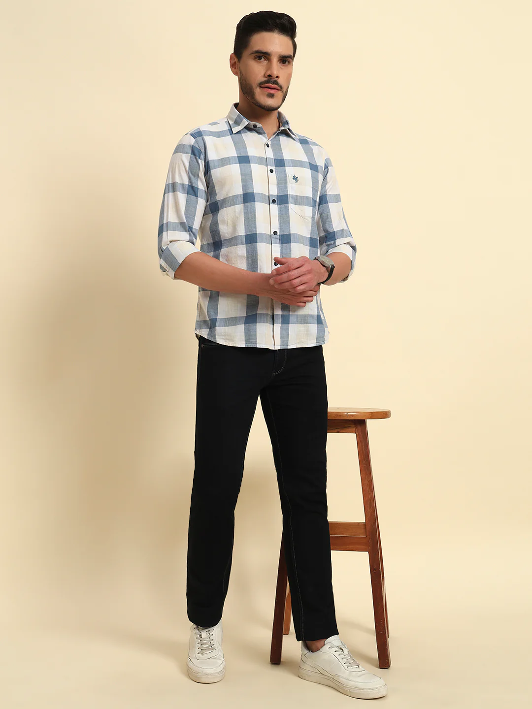 Denim Jeans for Men l Breathable & Soft with Color Fastness Slim Fit Cotton Fabric Solid Pattern Button Closure - Image 9