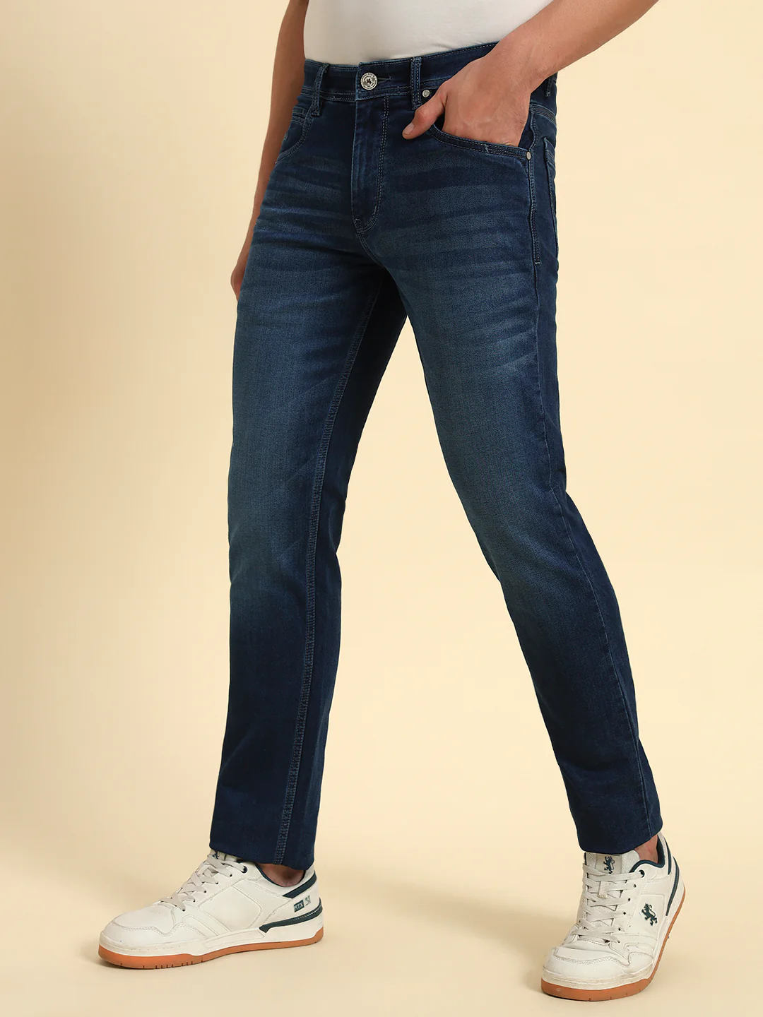 Denim Jeans for Men l Breathable & Soft with Color Fastness Slim Fit Cotton Fabric Solid Pattern Button Closure - Image 5
